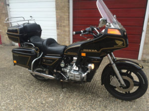 A Very original looking 1982 GL1100 With full faring and luggage, caliper covers and driving lights.